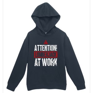 Attention Lumberjack At Work Woodcutter Funny Lumberjack Urban Pullover Hoodie