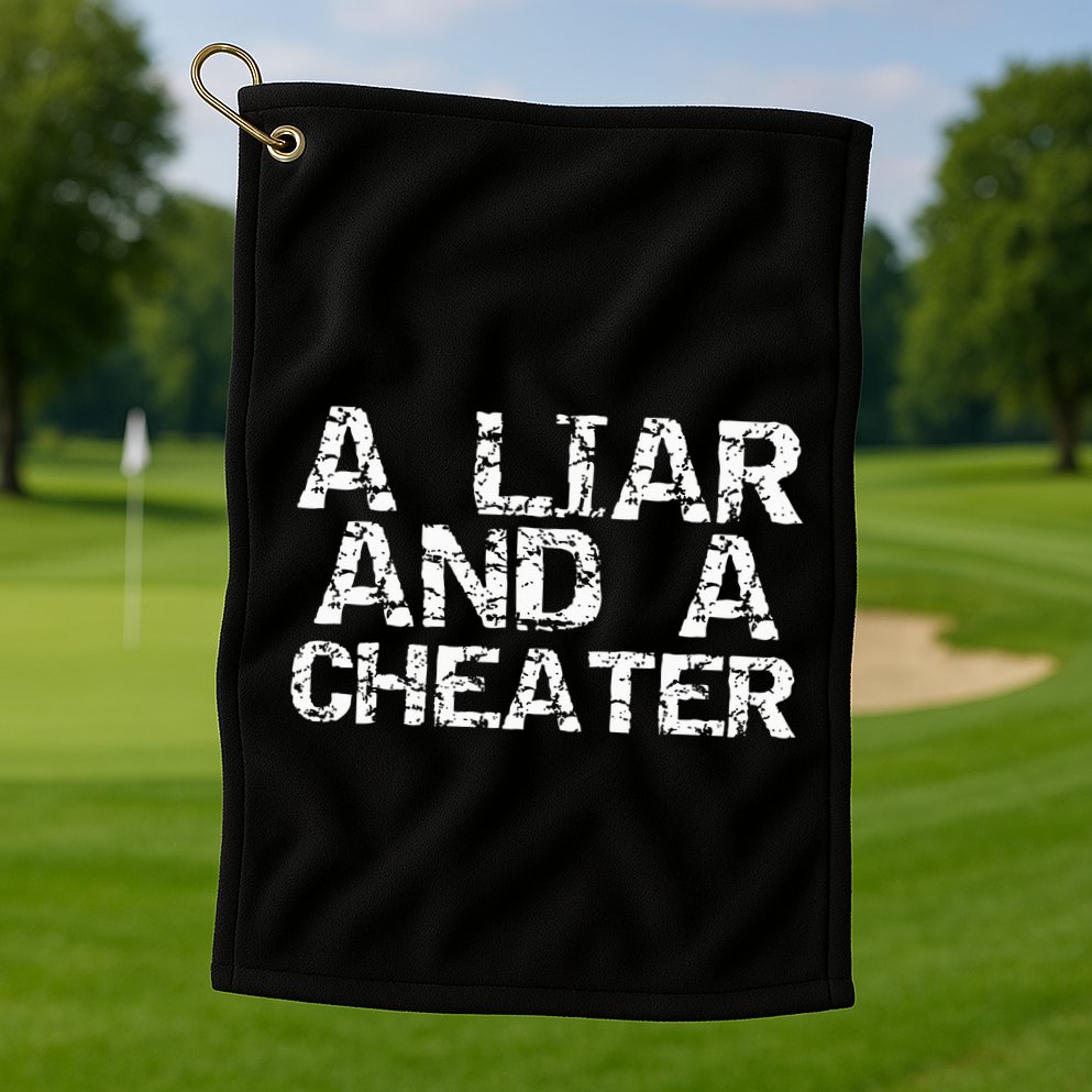 A Liar & A Cheater Caught Cheating Gift Sarcastic Breakup Golf Towel
