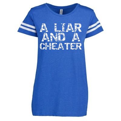 A Liar & A Cheater Caught Cheating Gift Sarcastic Breakup Enza Ladies Jersey Football T-Shirt