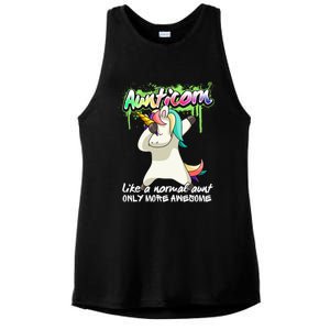 Aunticorn Like A Normal Aunt Dabbing Unicorn Magical Funny Gift Ladies PosiCharge Tri-Blend Wicking Tank