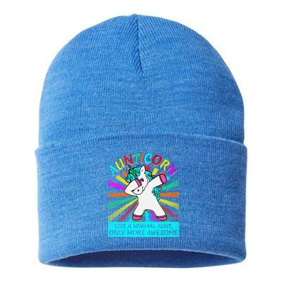 Aunticorn Like A Normal Aunt Only More Awesome Great Gift Sustainable Knit Beanie