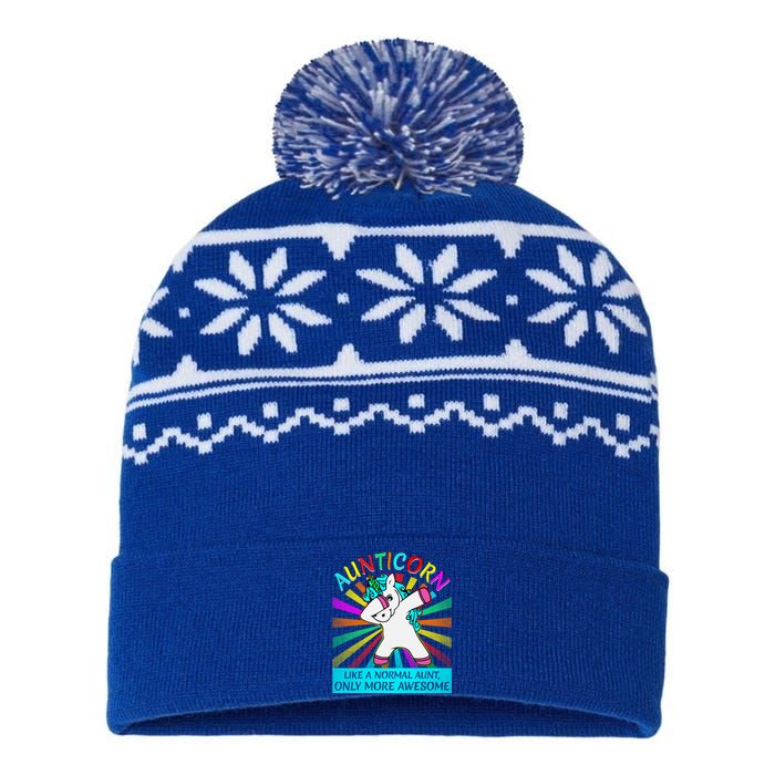 Aunticorn Like A Normal Aunt Only More Awesome Great Gift USA-Made Snowflake Beanie