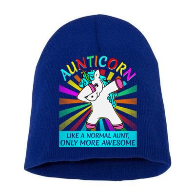 Aunticorn Like A Normal Aunt Only More Awesome Great Gift Short Acrylic Beanie