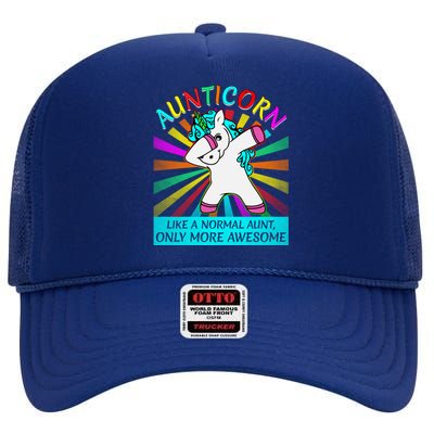 Aunticorn Like A Normal Aunt Only More Awesome Great Gift High Crown Mesh Back Trucker Hat