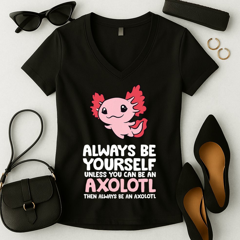 Axolotl Love Always Be Yourself Unless You Can Be An Axolotl Women's V-Neck T-Shirt
