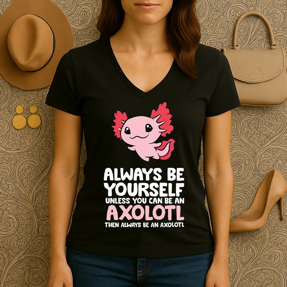 Axolotl Love Always Be Yourself Unless You Can Be An Axolotl Women's V-Neck T-Shirt
