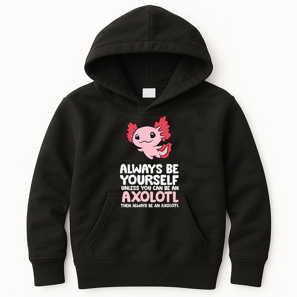 Axolotl Love Always Be Yourself Unless You Can Be An Axolotl Kids Hoodie