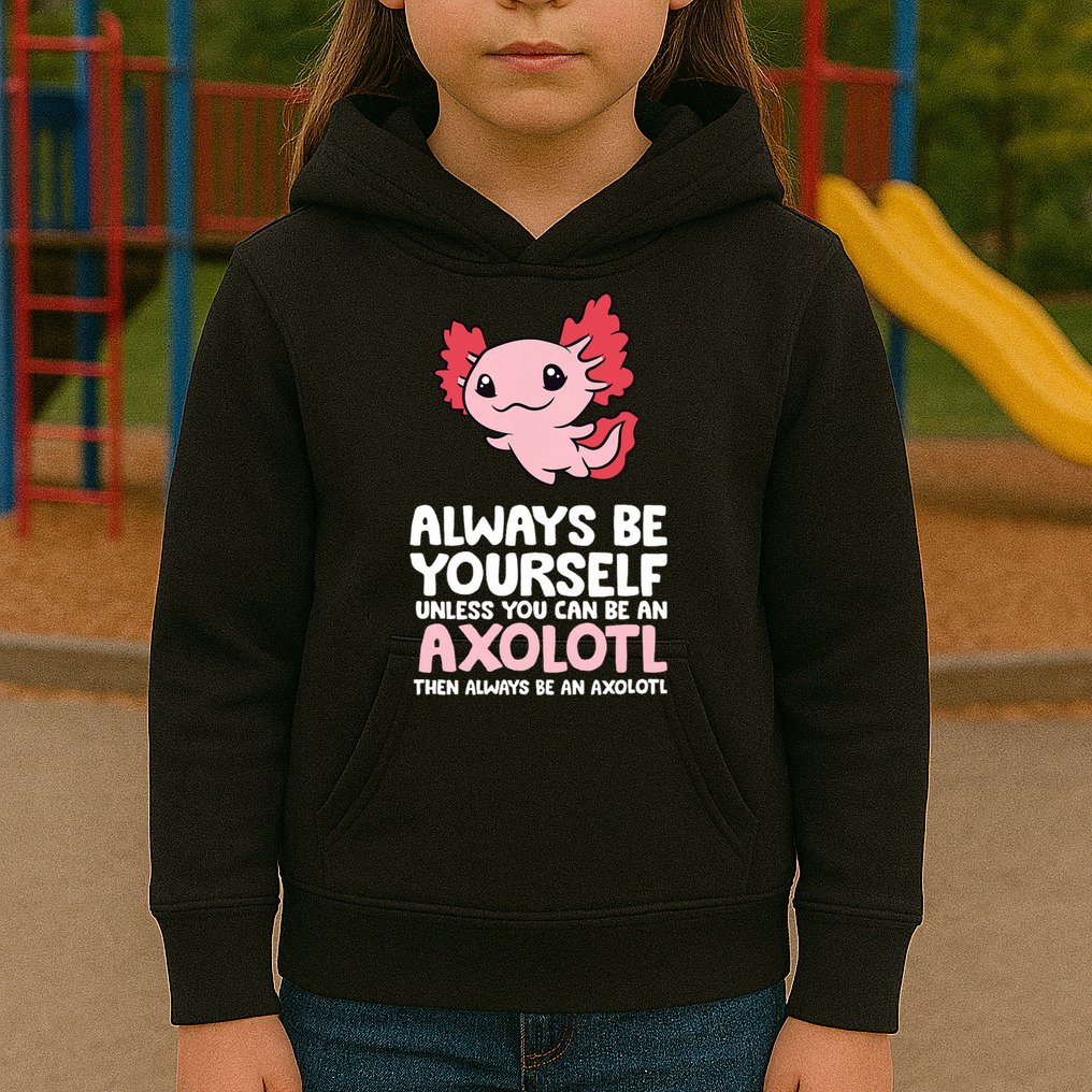 Axolotl Love Always Be Yourself Unless You Can Be An Axolotl Kids Hoodie