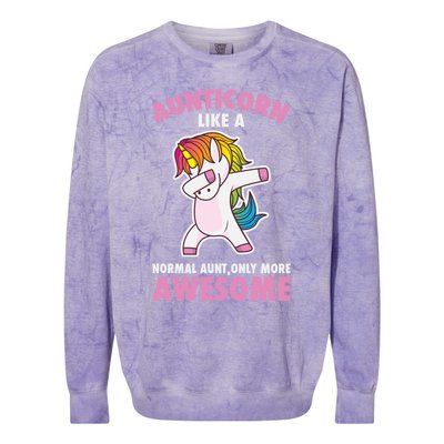 Aunticorn Like A Normal Aunt Only More Awesome Unicorn Aunt Cool Gift Colorblast Crewneck Sweatshirt