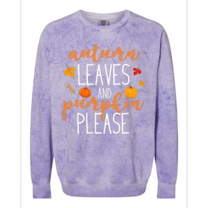 Autumn Leaves And Pumpkin Please Colorblast Crewneck Sweatshirt