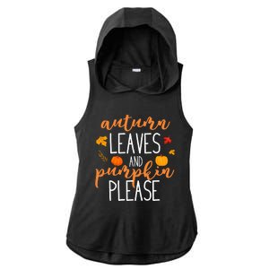 Autumn Leaves And Pumpkin Please Ladies PosiCharge Tri-Blend Wicking Draft Hoodie Tank