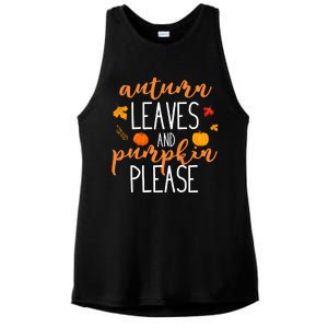 Autumn Leaves And Pumpkin Please Ladies PosiCharge Tri-Blend Wicking Tank