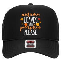 Autumn Leaves And Pumpkin Please High Crown Mesh Back Trucker Hat