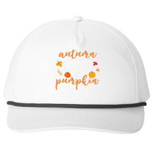 Autumn Leaves And Pumpkin Please Snapback Five-Panel Rope Hat