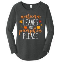 Autumn Leaves And Pumpkin Please Women's Perfect Tri Tunic Long Sleeve Shirt