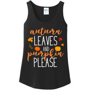 Autumn Leaves And Pumpkin Please Ladies Essential Tank