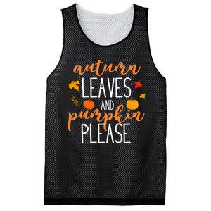 Autumn Leaves And Pumpkin Please Mesh Reversible Basketball Jersey Tank