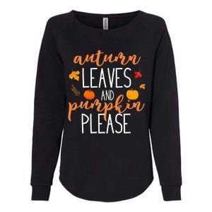 Autumn Leaves And Pumpkin Please Womens California Wash Sweatshirt