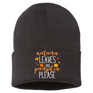 Autumn Leaves And Pumpkin Please Sustainable Knit Beanie