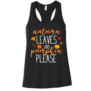 Autumn Leaves And Pumpkin Please Women's Racerback Tank