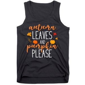 Autumn Leaves And Pumpkin Please Tank Top