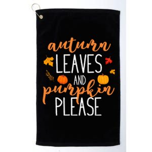 Autumn Leaves And Pumpkin Please Platinum Collection Golf Towel