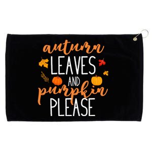 Autumn Leaves And Pumpkin Please Grommeted Golf Towel