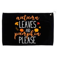 Autumn Leaves And Pumpkin Please Grommeted Golf Towel