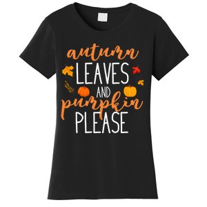 Autumn Leaves And Pumpkin Please Women's T-Shirt