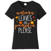 Autumn Leaves And Pumpkin Please Women's T-Shirt