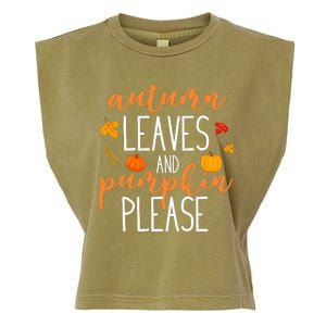 Autumn Leaves And Pumpkin Please Garment-Dyed Women's Muscle Tee