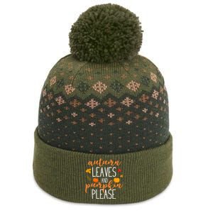 Autumn Leaves And Pumpkin Please The Baniff Cuffed Pom Beanie