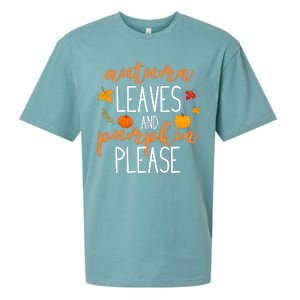 Autumn Leaves And Pumpkin Please Sueded Cloud Jersey T-Shirt