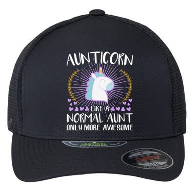 Aunticorn Like An Aunt Only Awesome Cute Family Unicorn Funny Gift Flexfit Unipanel Trucker Cap