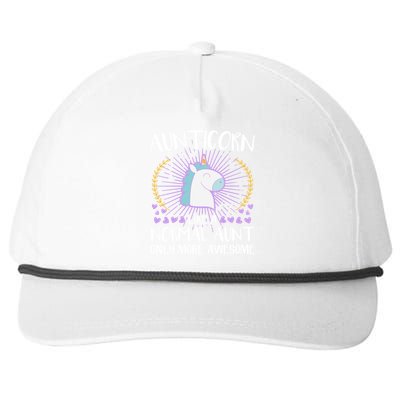 Aunticorn Like An Aunt Only Awesome Cute Family Unicorn Funny Gift Snapback Five-Panel Rope Hat