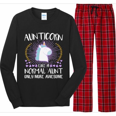 Aunticorn Like An Aunt Only Awesome Cute Family Unicorn Funny Gift Long Sleeve Pajama Set