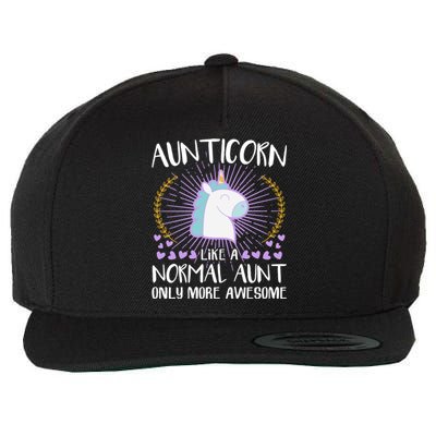 Aunticorn Like An Aunt Only Awesome Cute Family Unicorn Funny Gift Wool Snapback Cap