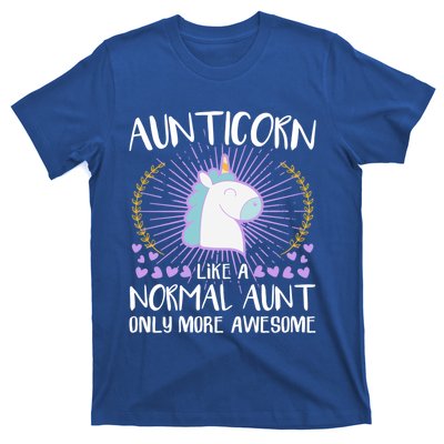 Aunticorn Like An Aunt Only Awesome Cute Family Unicorn Funny Gift T-Shirt