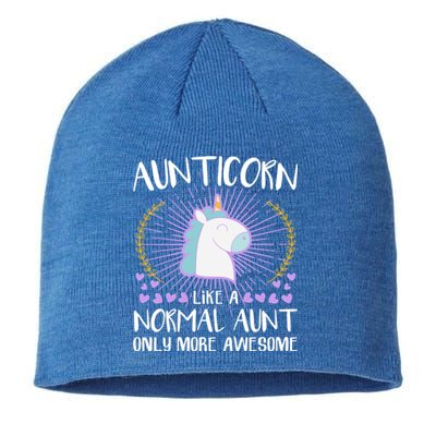 Aunticorn Like An Aunt Only Awesome Cute Family Unicorn Funny Gift Sustainable Beanie