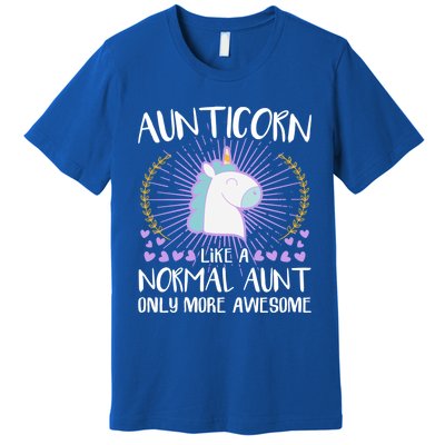 Aunticorn Like An Aunt Only Awesome Cute Family Unicorn Funny Gift Premium T-Shirt