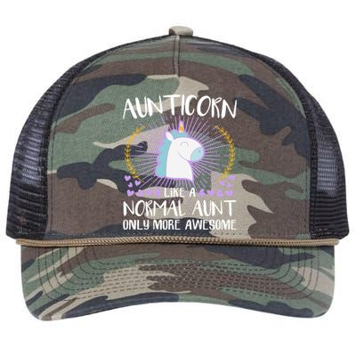 Aunticorn Like An Aunt Only Awesome Cute Family Unicorn Funny Gift Retro Rope Trucker Hat Cap