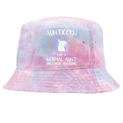 Aunticorn Like An Aunt Only Awesome Cute Family Unicorn Funny Gift Tie-Dyed Bucket Hat