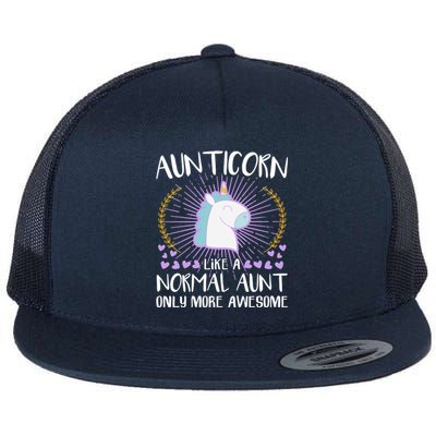 Aunticorn Like An Aunt Only Awesome Cute Family Unicorn Funny Gift Flat Bill Trucker Hat