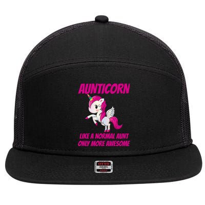 Aunticorn Like An Aunt Only Awesome Dabbing Unicorn Auntie Gift 7 Panel Mesh Trucker Snapback Hat