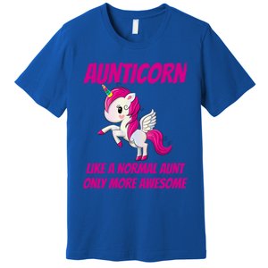 Aunticorn Like An Aunt Only Awesome Dabbing Unicorn Auntie Gift Premium T-Shirt