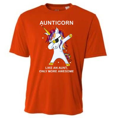 Aunticorn Like An Aunt Only Awesome Dabbing Unicorn Dab Gift Cool Gift Cooling Performance Crew T-Shirt