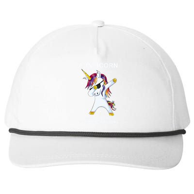 Aunticorn Like An Aunt Only Awesome Dabbing Unicorn Dab Gift Cool Gift Snapback Five-Panel Rope Hat