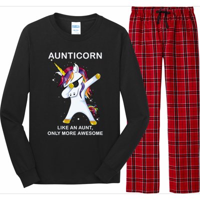 Aunticorn Like An Aunt Only Awesome Dabbing Unicorn Dab Gift Cool Gift Long Sleeve Pajama Set