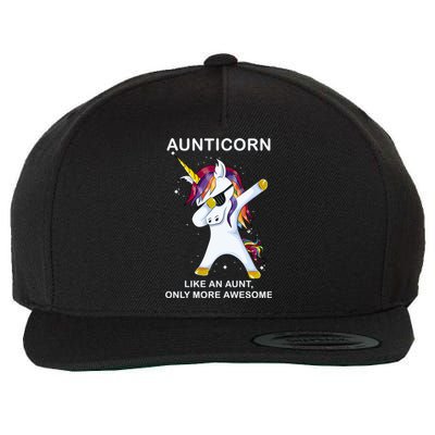 Aunticorn Like An Aunt Only Awesome Dabbing Unicorn Dab Gift Cool Gift Wool Snapback Cap