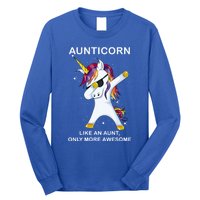 Aunticorn Like An Aunt Only Awesome Dabbing Unicorn Dab Gift Cool Gift Long Sleeve Shirt